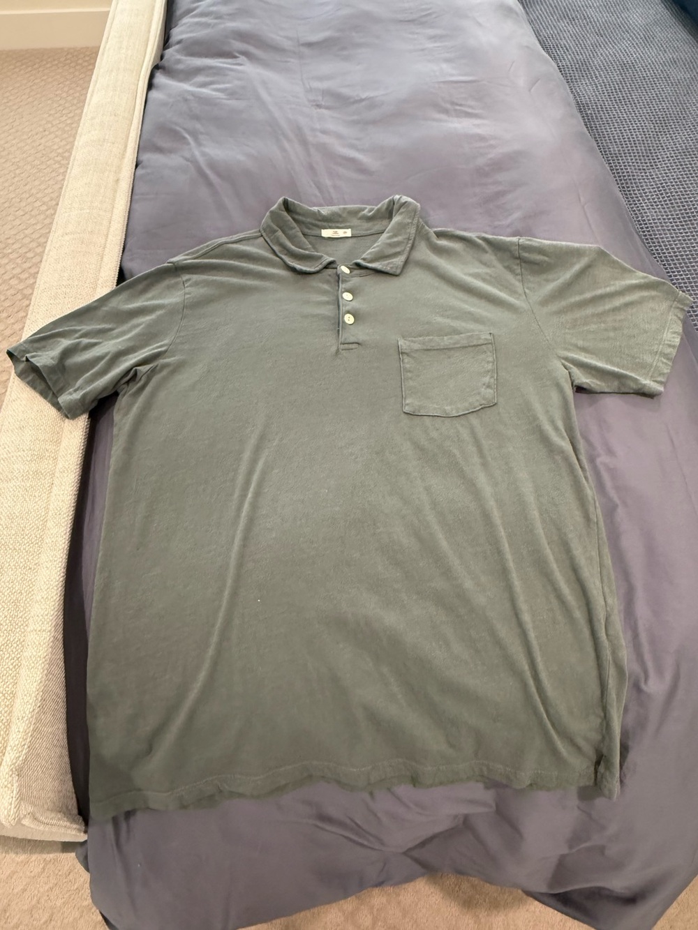 Men's Flint and Tinder Olive Green Short-Sleeve Polo with Chest Pocket